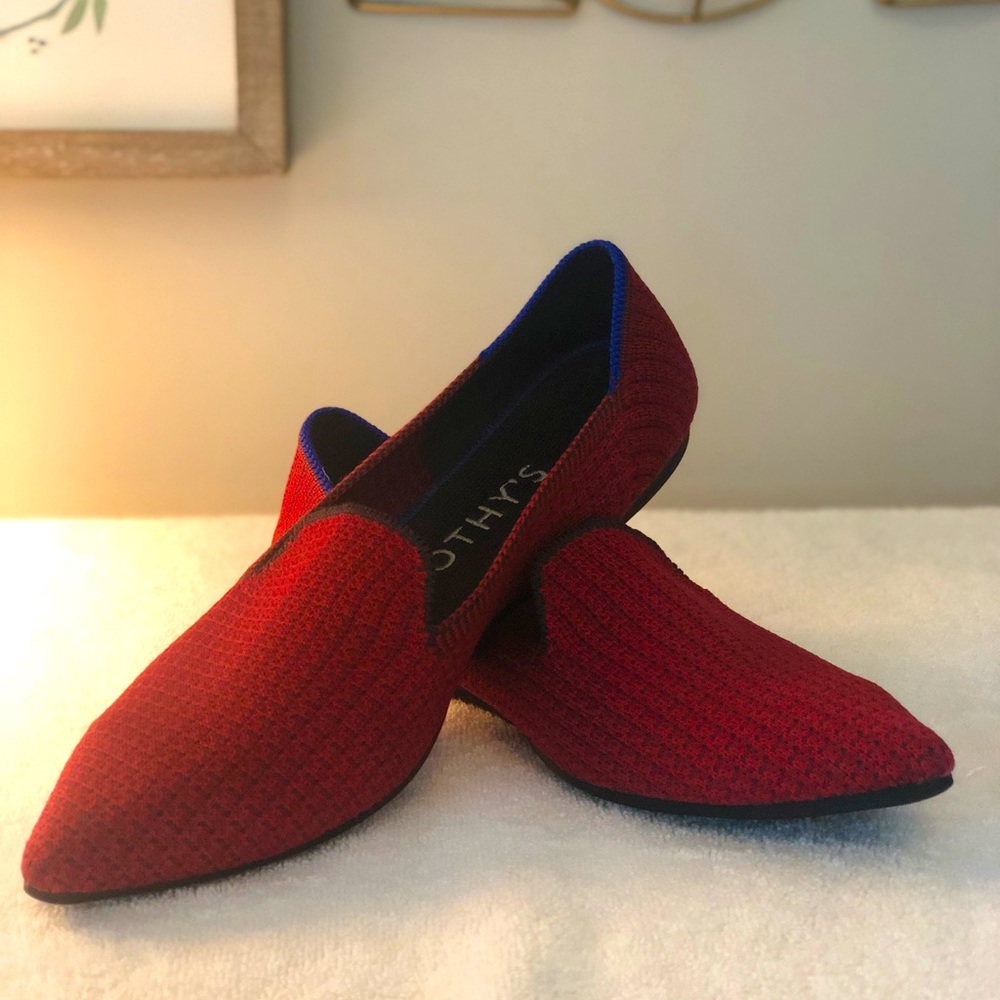 Rothy’s- Rare Scarlet Tweed Point Loafer - Sz 9